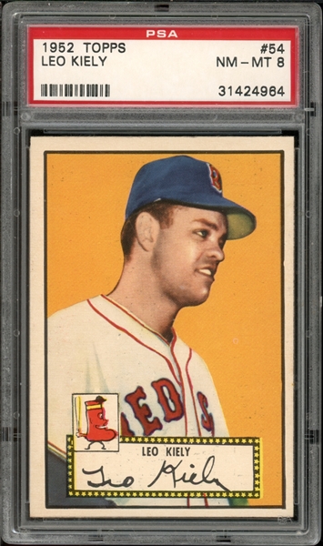 1952 Topps #54 Leo Kiely PSA 8 NM-MT