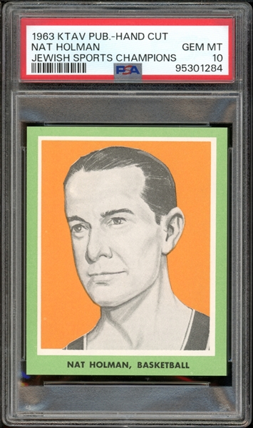 1963 KTAV Pub. -Hand Cut Nat Holman Jewish Sports Champions PSA 10 GEM MINT