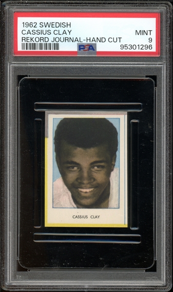 1962 Swedish Cassius Clay Rekord Journal -Hand Cut PSA 9 MINT