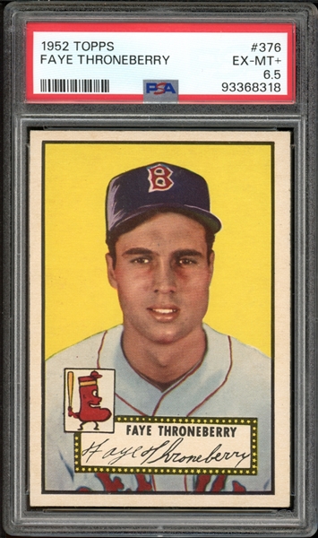 1952 Topps #376 Faye Throneberry PSA 6.5 EX-MT+