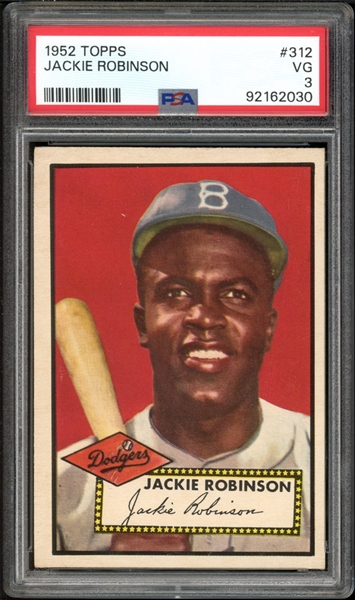 1952 Topps #312 Jackie Robinson PSA 3 VG