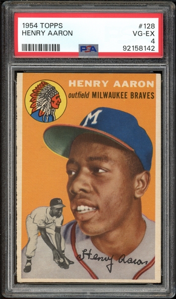 1954 Topps #128 Henry Aaron PSA 4 VG-EX