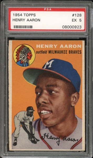 1954 Topps #128 Henry Aaron PSA 5 EX