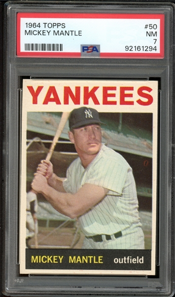 1964 Topps #50 Mickey Mantle PSA 7 NM