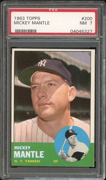 1963 Topps #200 Mickey Mantle PSA 7 NM