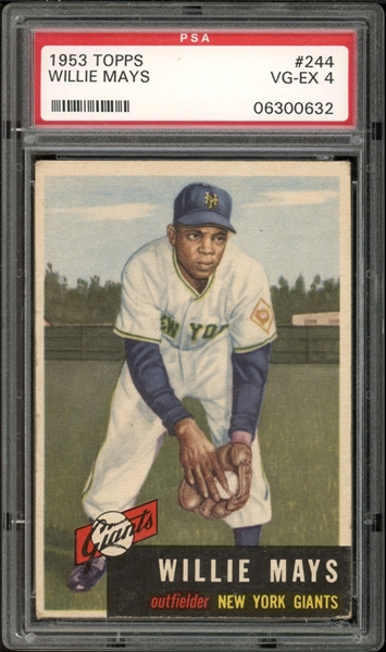 1953 Topps #244 Willie Mays PSA 4 VG-EX