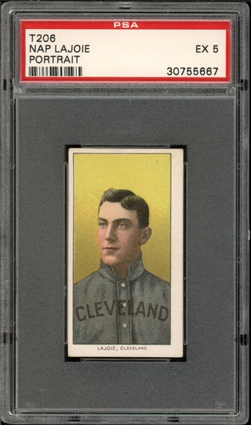 T206 Piedmont 350/25 Nap Lajoie Portrait PSA 5 EX