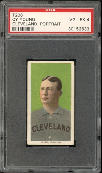 T206 Piedmont 150 Cy Young Cleveland Portrait PSA 4 VG-EX