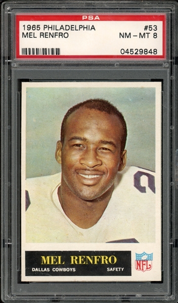 1965 Philadelphia #53 Mel Renfro PSA 8 NM-MT