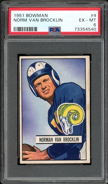 1951 Bowman #4 Norm Van Brocklin PSA 6 EX-MT