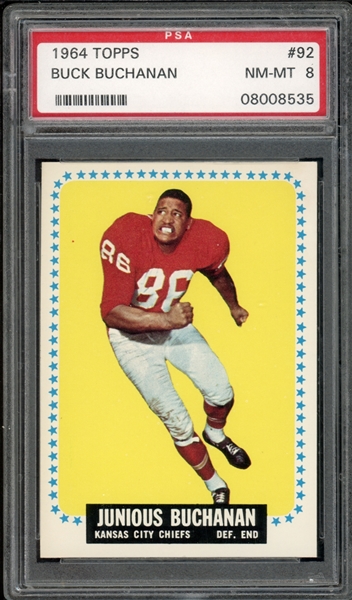 1964 Topps #92 Buck Buchanan PSA 8 NM-MT