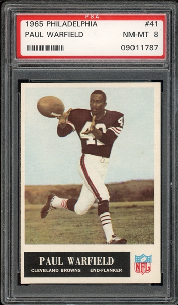 1965 Philadelphia #41 Paul Warfield PSA 8 NM-MT