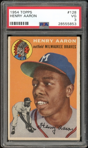 1954 Topps #128 Henry Aaron PSA 3 VG