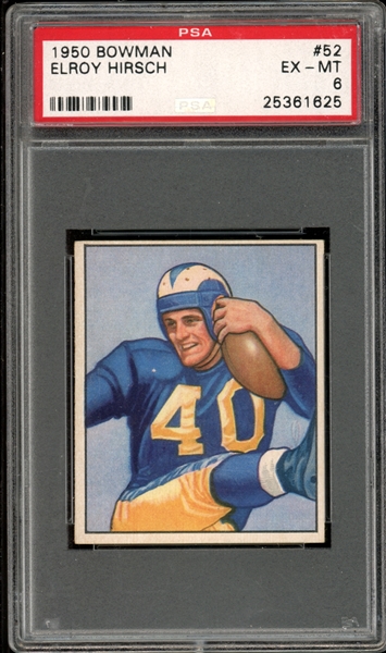 1950 Bowman #52 Elroy Hirsch PSA 6 EX-MT