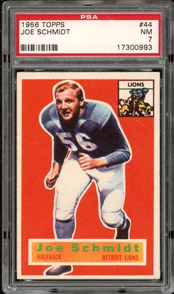 1956 Topps #44 Joe Schmidt PSA 7 NM