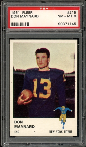 1961 Fleer #215 Don Maynard PSA 8 NM-MT