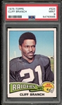 1975 Topps #524 Cliff Branch PSA 9 MINT