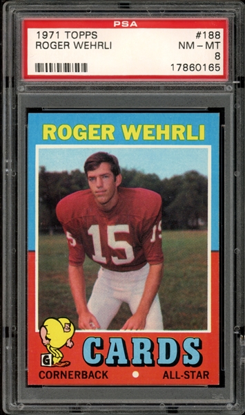 1971 Topps #188 Roger Wehrli PSA 8 NM-MT