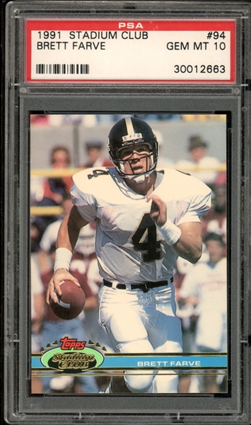 1991 Stadium Club #94 Brett Favre PSA 10 GEM MINT