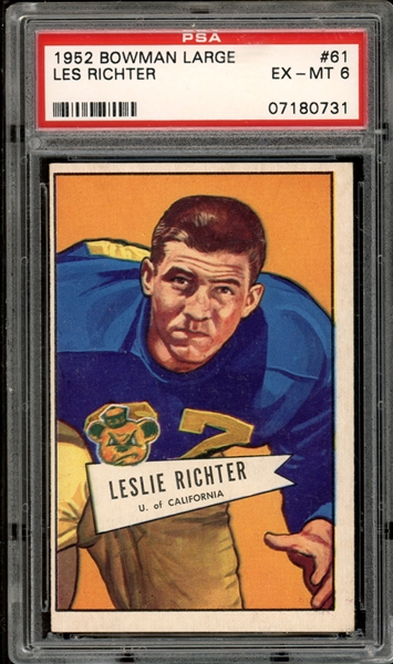 1952 Bowman Large #61 Les Richter PSA 6 EX-MT