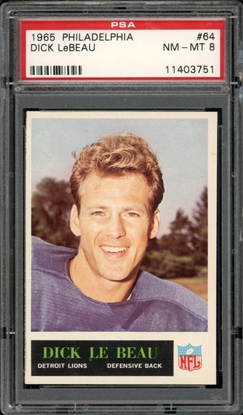 1965 Philadelphia #64 Dick LeBeau PSA 8 NM-MT