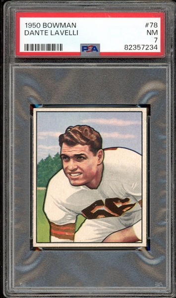 1950 Bowman #78 Dante Lavelli PSA 7 NM