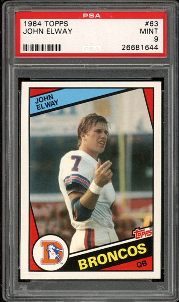 1984 Topps #63 John Elway PSA 9 MINT