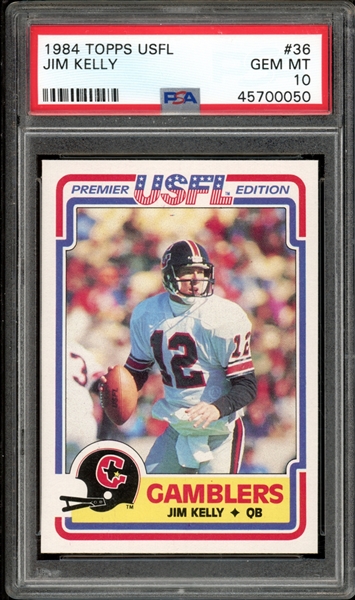 1984 Topps USFL #36 Jim Kelly PSA 10 GEM MINT