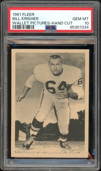 1961 Fleer Bill Krisher Wallet Pictures- Hand Cut PSA 10 GEM MINT 1/1