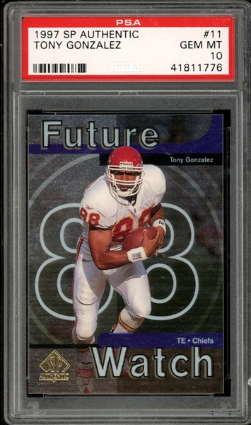 1997 SP Authentic #11 Tony Gonzalez PSA 10 GEM MINT