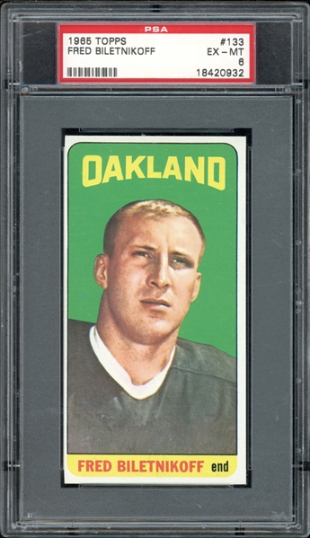 1965 Topps #133 Fred Biletnikoff PSA 6 EX-MT