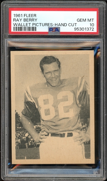 1961 Fleer Ray Berry Wallet Pictures- Hand Cut PSA 10 GEM MINT 1/1