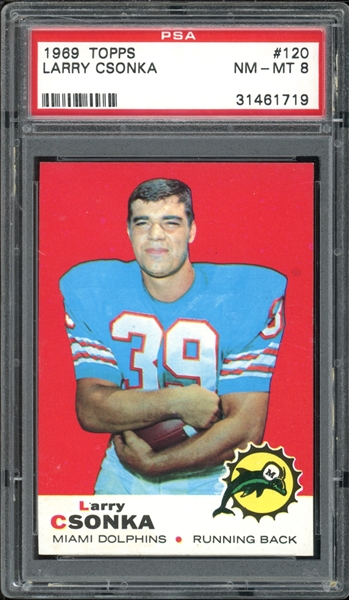 1969 Topps #120 Larry Csonka PSA 8 NM-MT