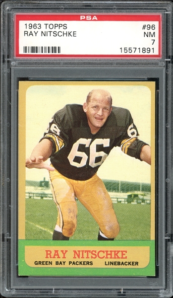 1963 Topps #96 Ray Nitschke PSA 7 NM