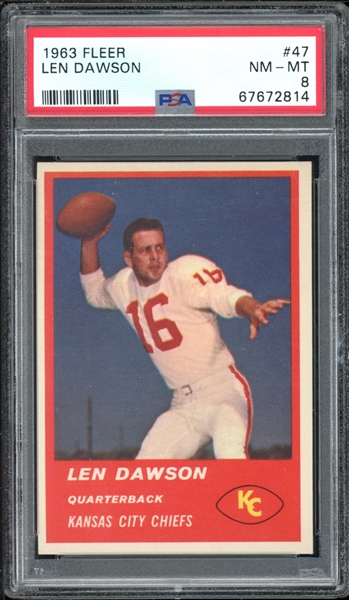 1963 Fleer #47 Len Dawson PSA 8 NM-MT