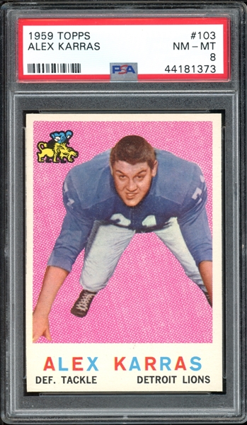 1959 Topps #103 Alex Karras PSA 8 NM-MT