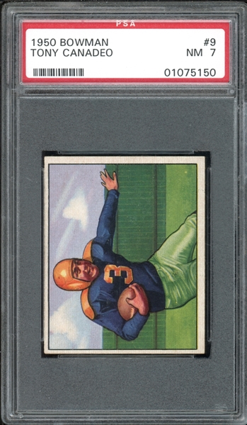 1950 Bowman #9 Tony Canadeo PSA 7 NM