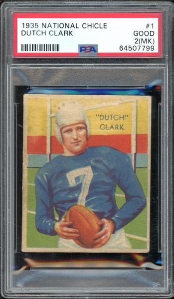 1935 National Chicle #1 Dutch Clark PSA 2 GOOD (MK)