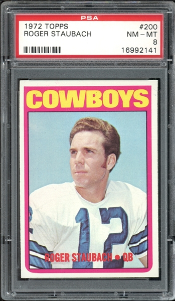 1972 Topps #200 Roger Staubach PSA 8 NM-MT