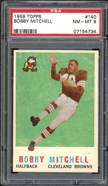 1959 Topps #140 Bobby Mitchell PSA 8 NM-MT