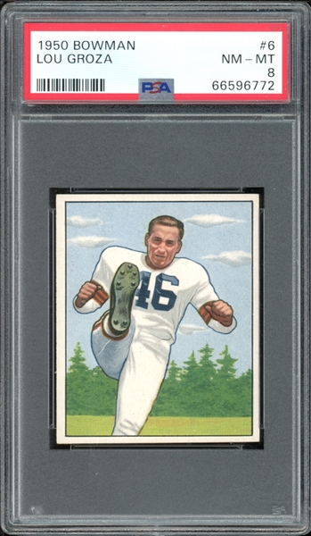 1950 Bowman #6 Lou Groza PSA 8 NM-MT