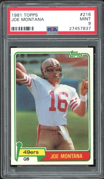 1981 Topps #216 Joe Montana PSA 9 MINT