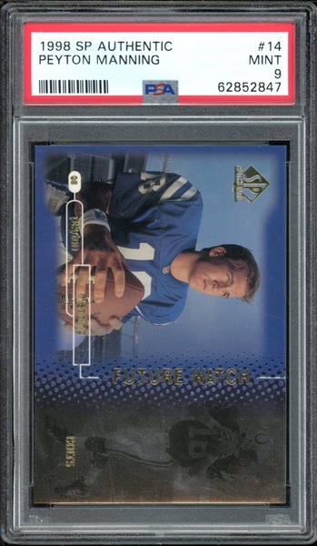 1998 SP Authentic (348/2000) #14 Peyton Manning PSA 9 MINT