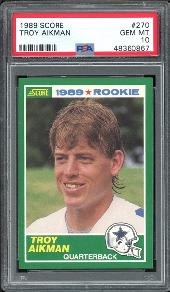 1989 Score #270 Troy Aikman PSA 10 GEM MINT