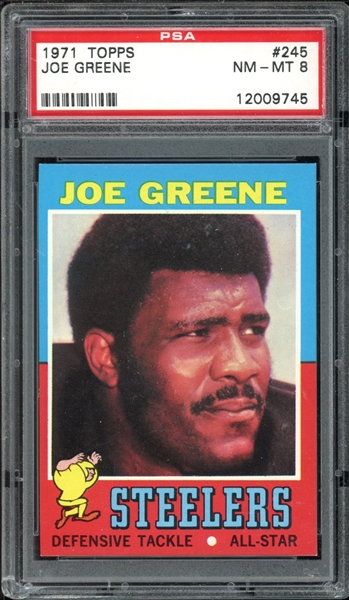 1971 Topps #245 Joe Greene PSA 8 NM-MT