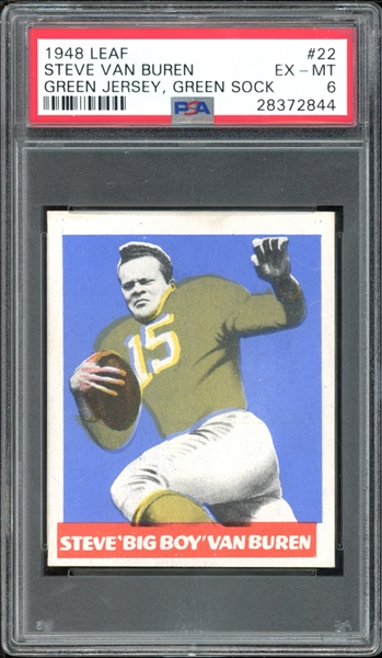 1948 Leaf #22 Steve Van Buren (Green Jersey, Green Sock) PSA 6 EX-MT