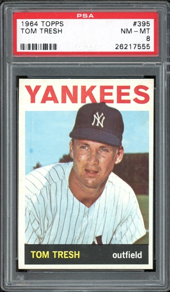 1964 Topps #395 Tom Tresh PSA 8 NM-MT