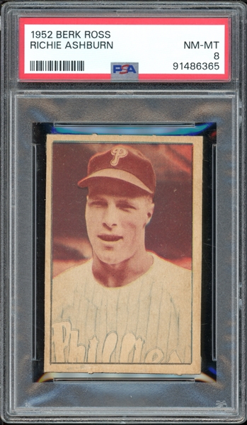 1952 Berk Ross Richie Ashburn PSA 8 NM-MT