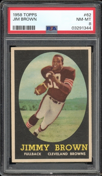 1958 Topps #62 Jim Brown PSA 8 NM-MT