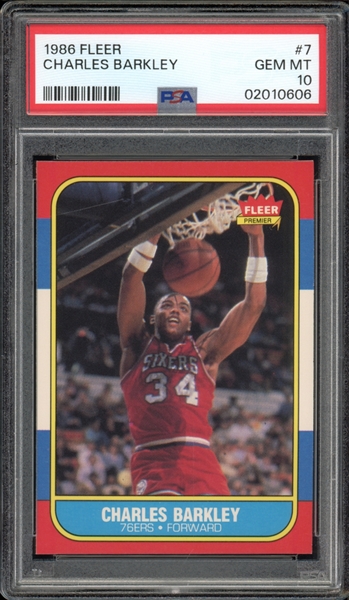 1986 Fleer #7 Charles Barkley PSA 10 GEM MINT